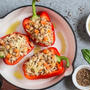 オーブンで簡単、カラフル！パプリカのライス詰め PIMIENTOS RELLENOS DE CARNE Y ARROZ 
